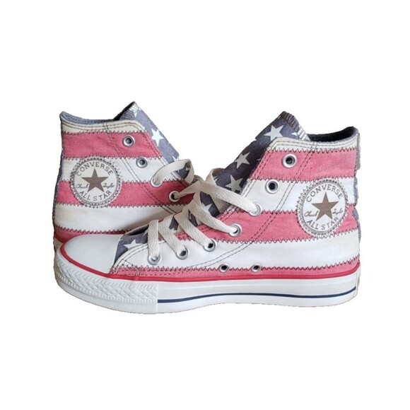 Converse Chuck Taylor All Star Shoes Women's Size 6.5 American Flag High Top - Picture 9 of 12